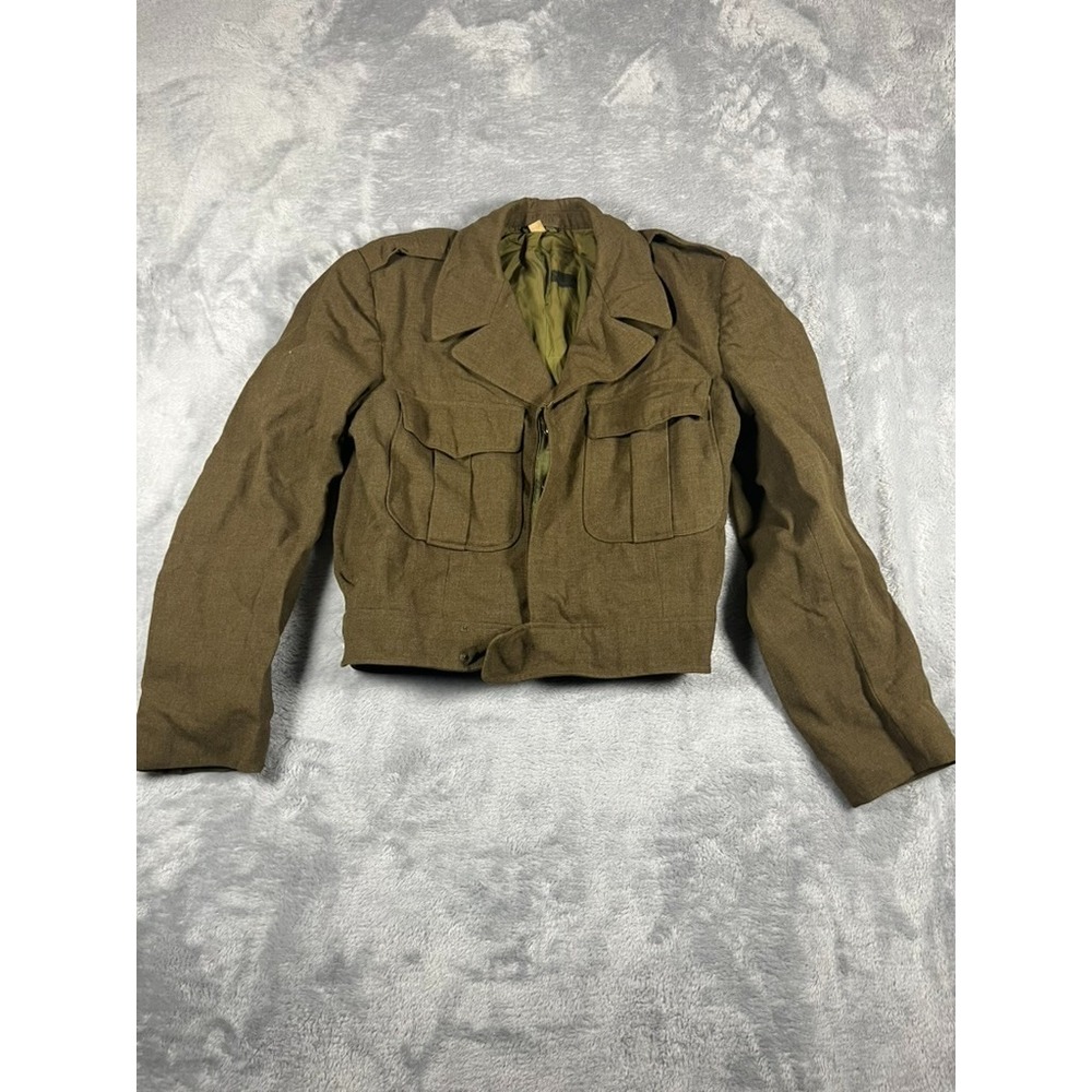 Vintage 1944 WW2 US Army Olive Green Wool Ike Field Jacket Mens 38R Rare